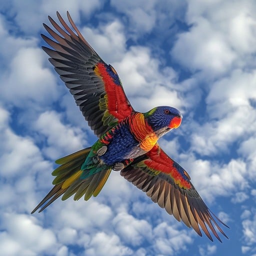 Rainbow Parrot with Vibrant Feathers